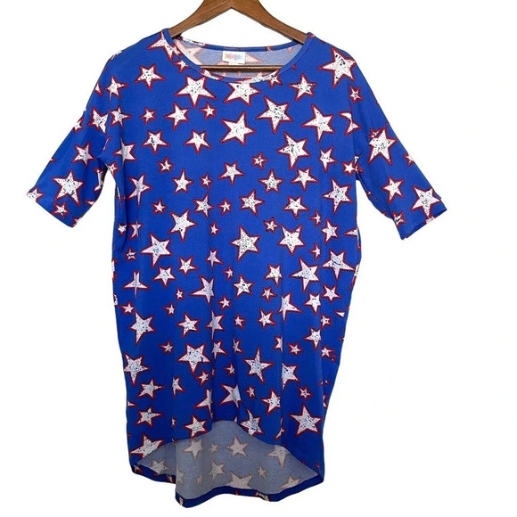 LuLaRoe Irma Patrioric Stars USA Shirt Size XXS NWT - Picture 5 of 5
